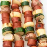 These sausage kabobs on the grill are so easy and delicious!