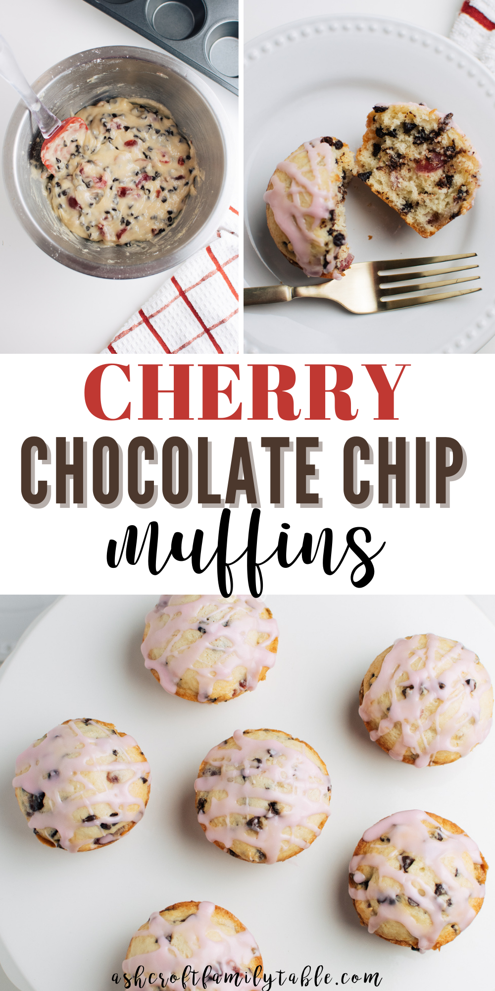 Make these yummy cherry chocolate chip muffins for your Valentine's Day breakfast!