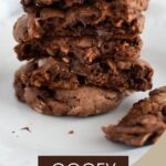 Pinterest graphic with text and German chocolate cake mix cookies.