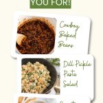 Pinterest graphic with text and a collage of bbq side dishes for summer.