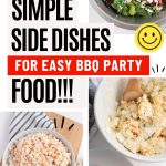 Pinterest graphic with text and a collage of bbq side dishes for summer.