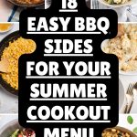 Pinterest graphic with text and a collage of bbq side dishes for summer.