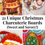 Pinterest graphic with text and a collage of Christmas charcuterie boards.
