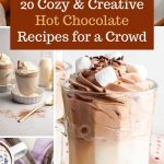 Pinterest graphic and image collage with unique hot chocolate recipes.